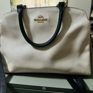 Coach Women's Satchel in Cream and Black